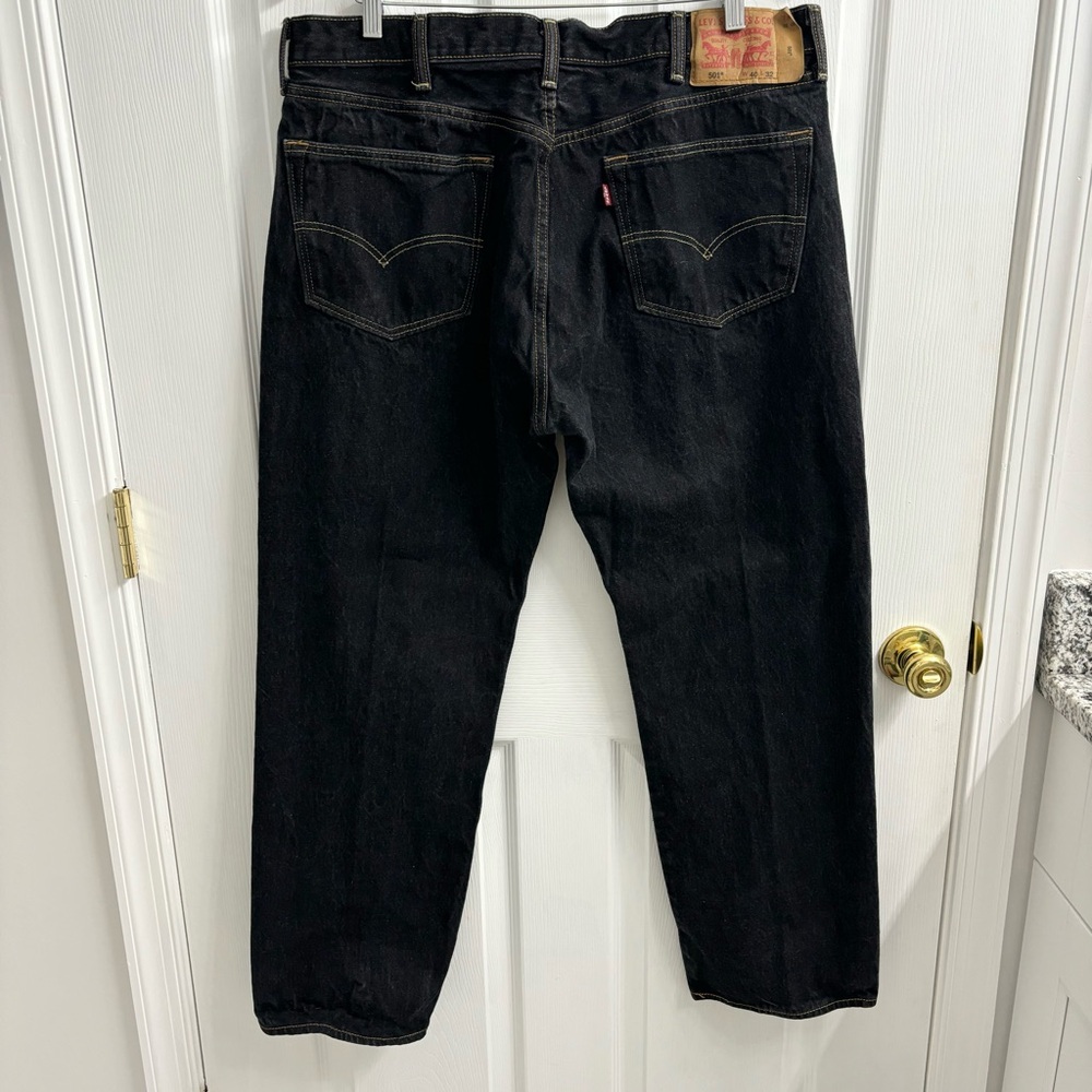 Levi’s Men’s 501 Jeans Black 40 x 32 Straight Leg Denim Button Fly Dark